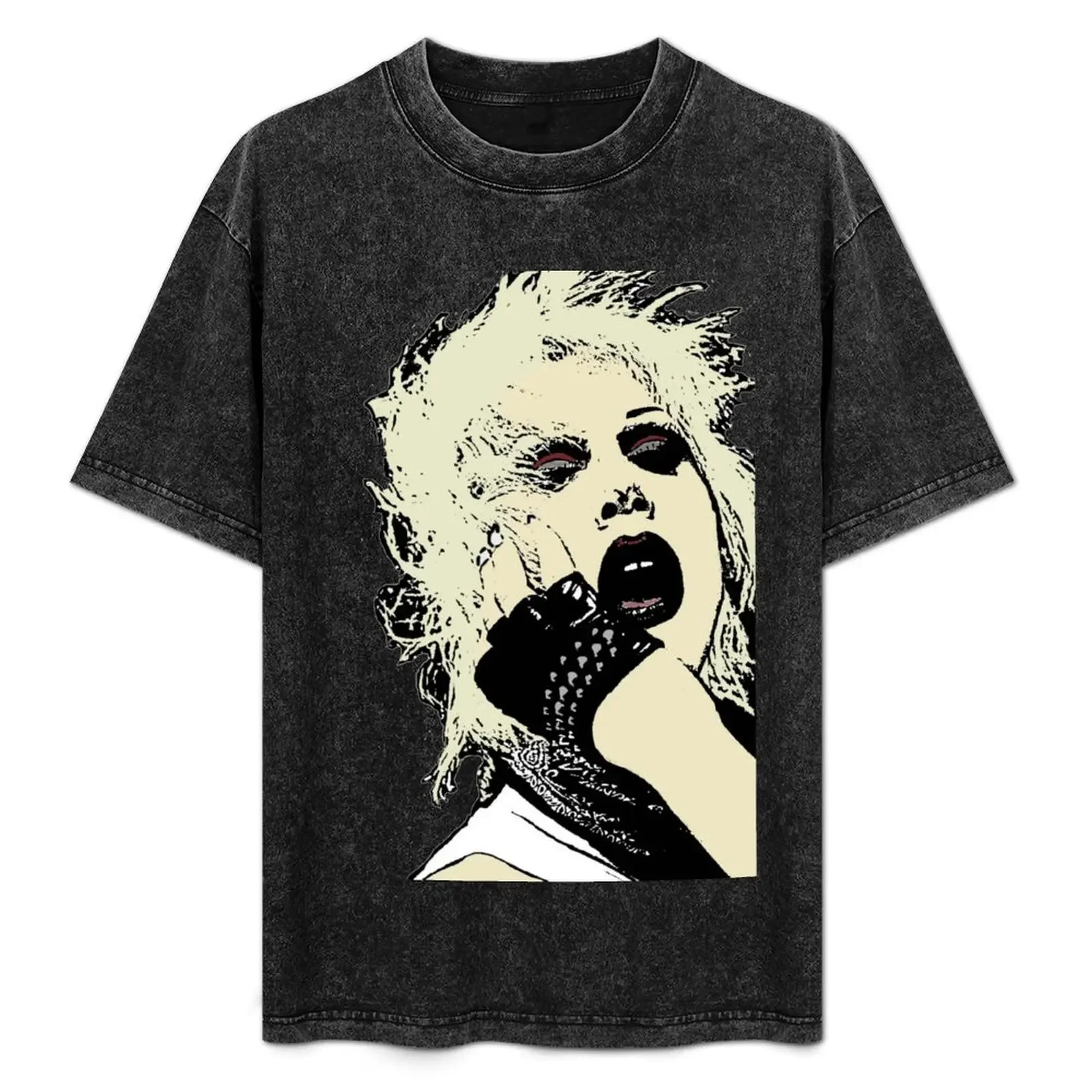 Sharon Needles in black T-Shirt graphic  shir vinage blanks Blouse vinage  shirs mens plain  shirs