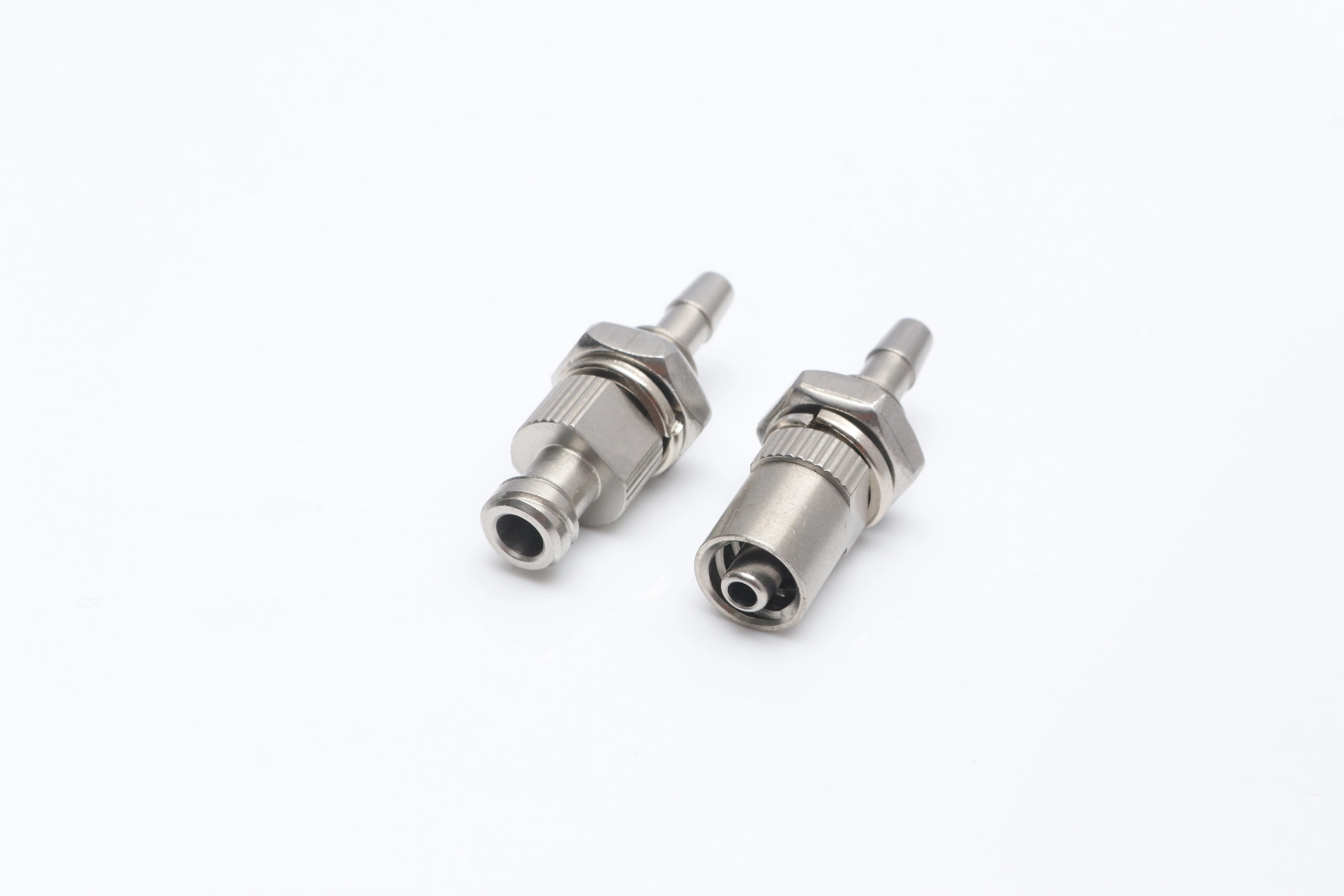 Imagem -02 - Barb para Macho e Fêmea Luer Lock Connector Anel e Porca Mangueira de Conexão Tube Metal Fitting Panel Mount