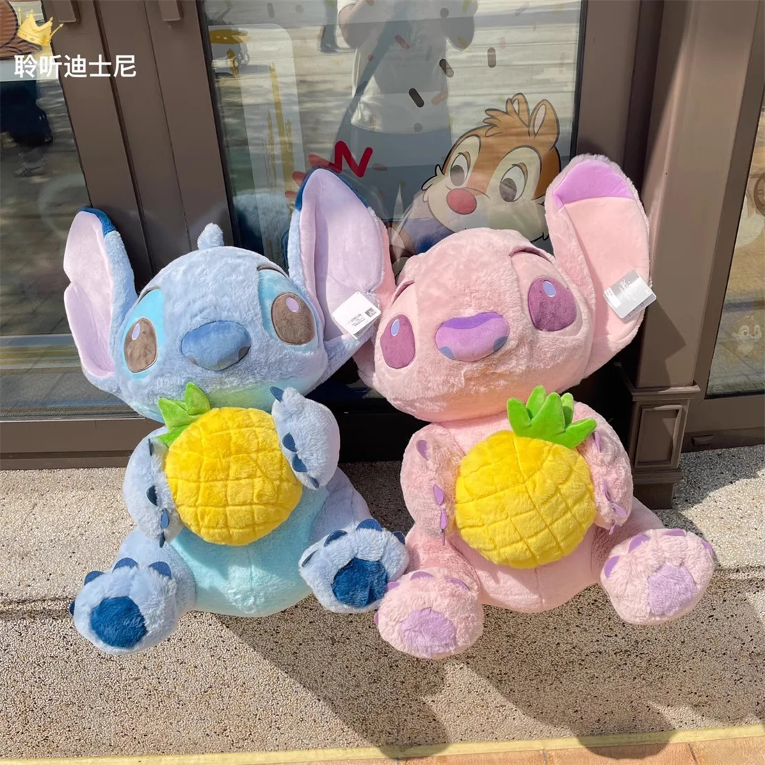 

New 2023 Original Disney 70CM Stitch Angel holding pineapple oversized plush doll Birthday Present For Child