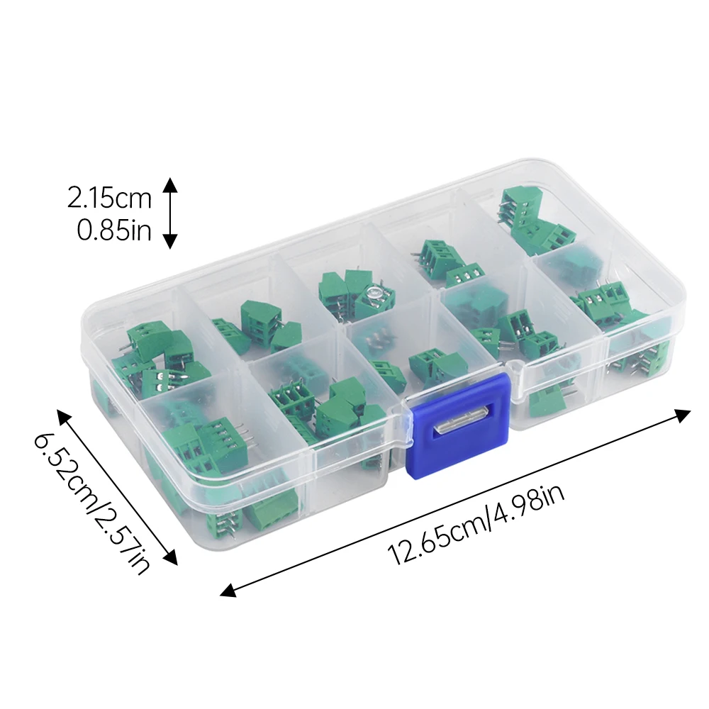 50 Pcs/BOX Pitch 2.54mm Straight Pin 2P 3P 4P Screw PCB Terminal Straight Pin Block Connector Pcb Terminal KF128 Block Connector