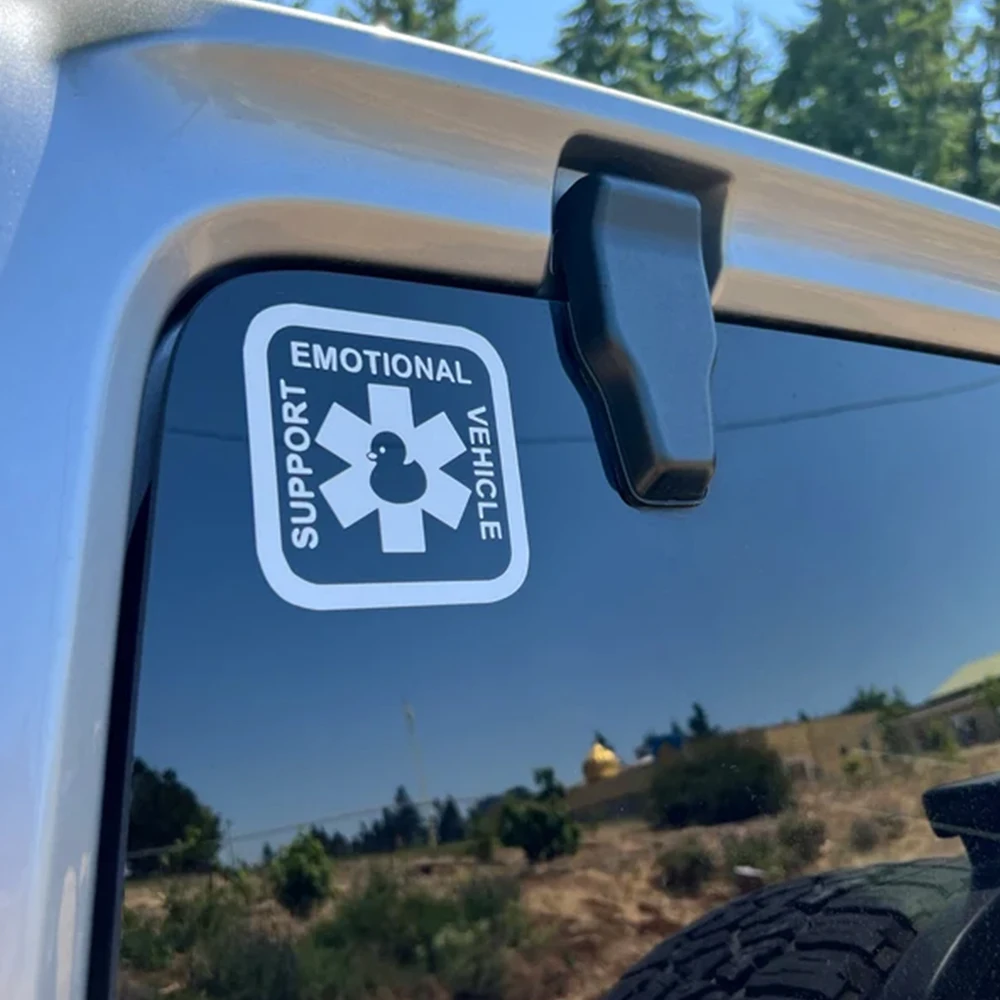 Emotional Support Vehicle Car Stickers Accessories Decoration Funny Duck Decal for SUV Truck RV Waterproof Vinyl Decals