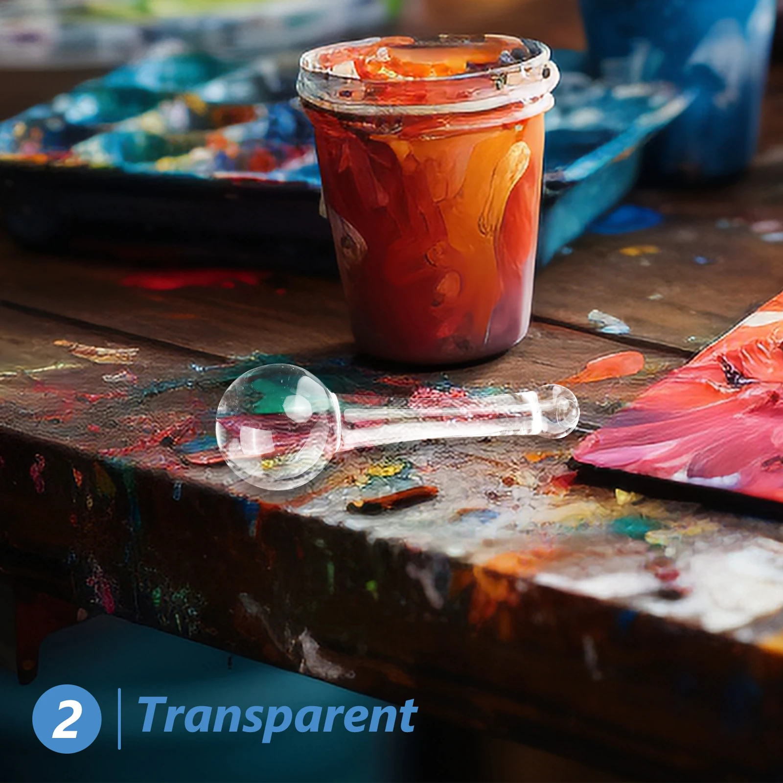 

Pigment Grinding Rod Professional Glass Muller Ergonomic Handle Portable Practical Pestle for Oil Painting Watercolor Paint