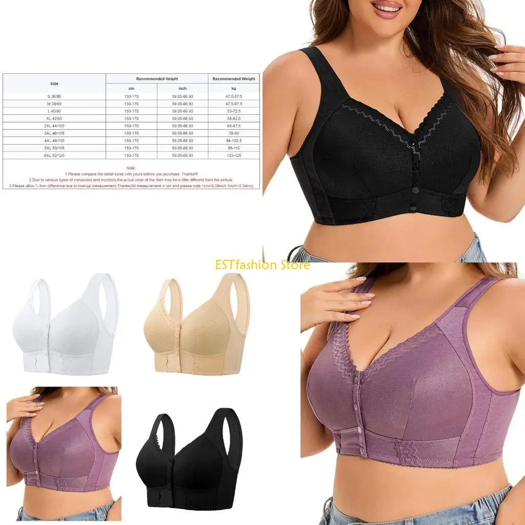 

Y5GC Wireless Full Coverage Bra Senior Women Front Lift Sagging Breasts Comfort