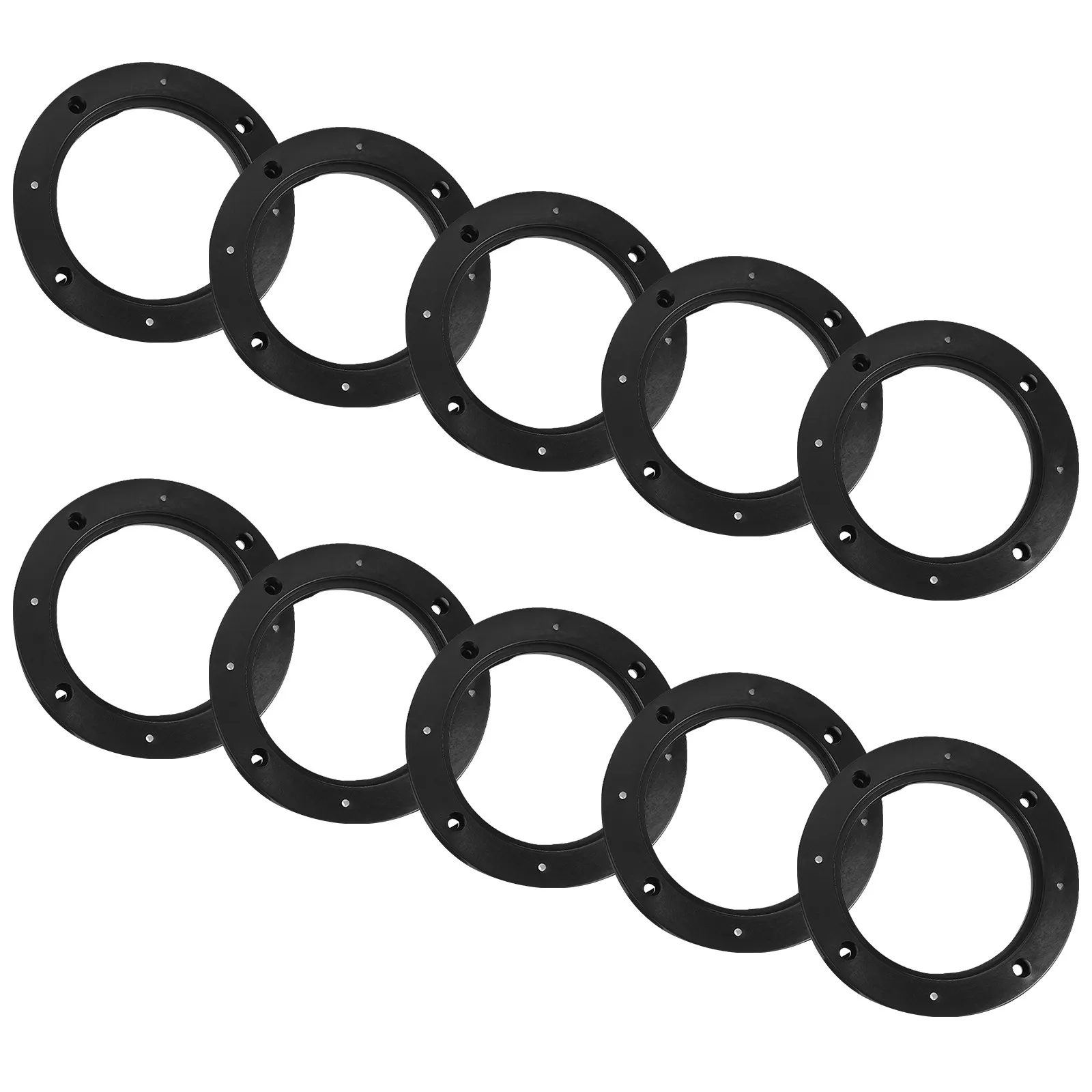 10Pcs Car Door Speaker Spacer Bracket Adapter Black Plastic 4 Inch Speaker Ring Reduce Vibration Improve Sound