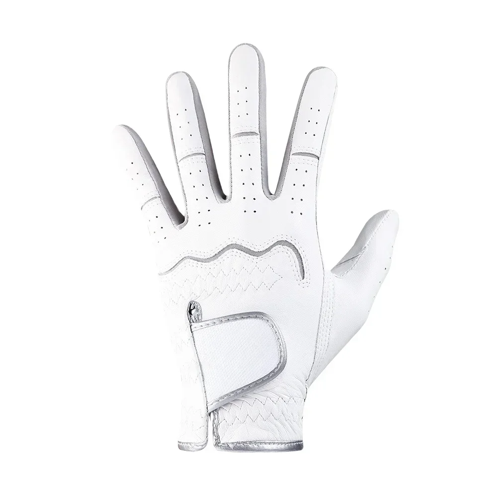 Custom logo goat skin golf gloves well-breathable men's golf gloves for professional golfers