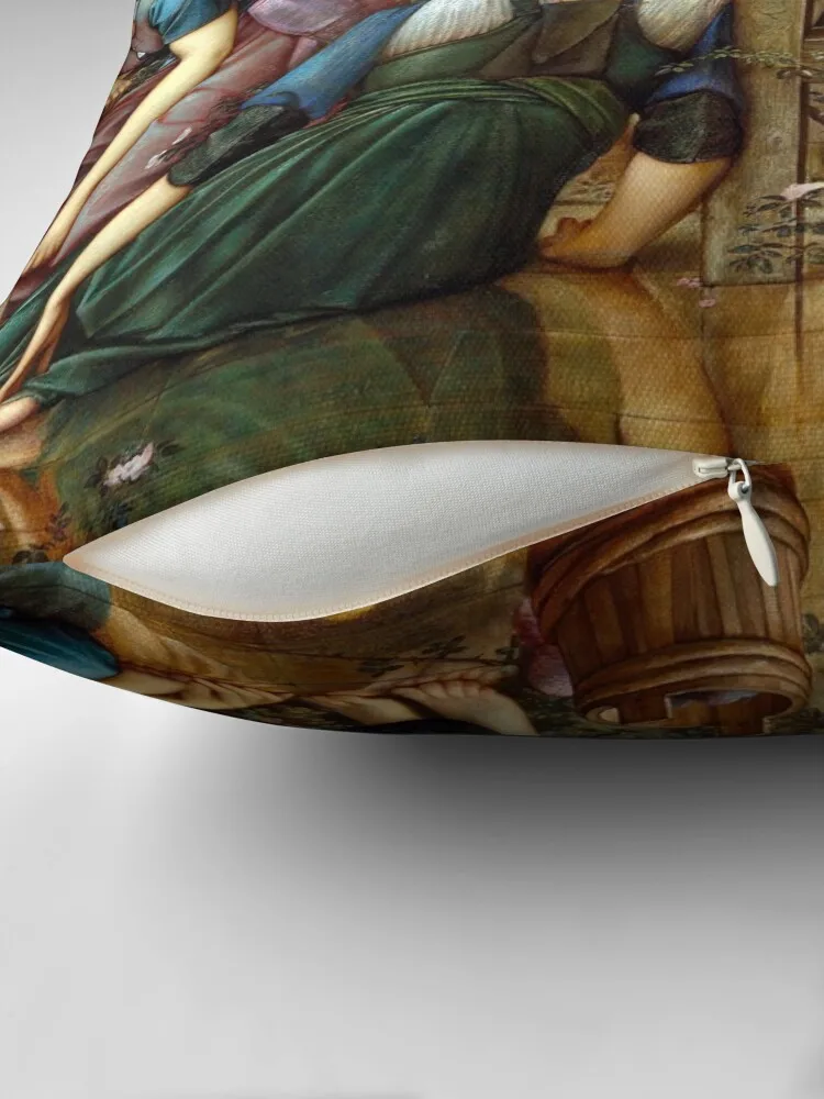 The Garden Court - The Legend of Briar Rose - Edward Burne-Jones Throw Pillow Ornamental Pillow pillow