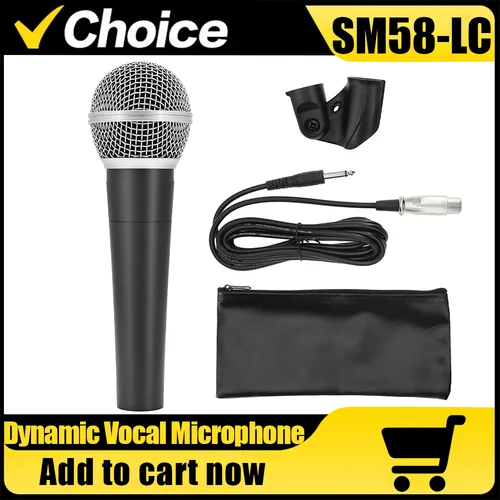 Micrófono dinámico cardioide Vocal S58, portátil de Metal con Cable y Clip para puesta en escena, Karaoke, canto, grabación BBOX