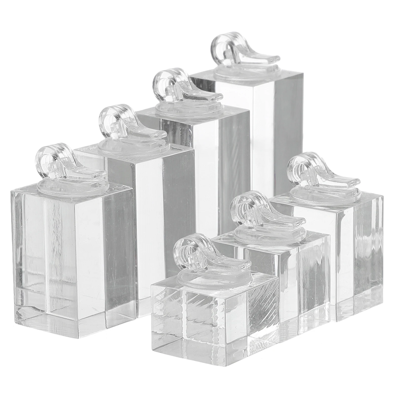 

7pcs Ring Holder 7 Heights Transparent Acrylic Racks Display Stackable Jewelry Stands Storage Organizer Home Decor Art Craft