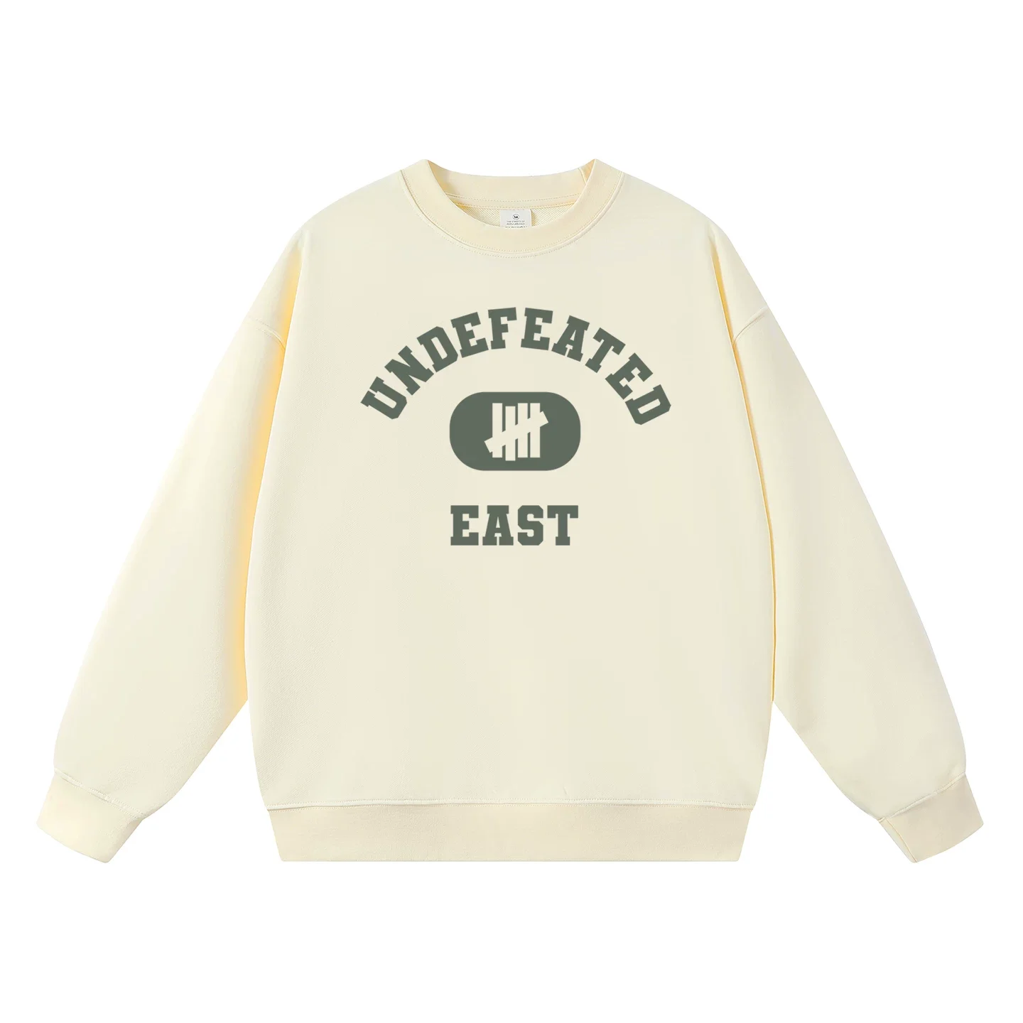 UNDEFEATED Letter Print Couple Matching American Streetwear Unisex Breathable Soft Cotton Crewneck Sweatshirt for Fall Winter