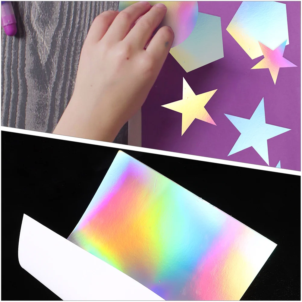 Fake Cards Metallic Rainbow Cardboard Thick Holographic Paper Assorted Handicraft Index