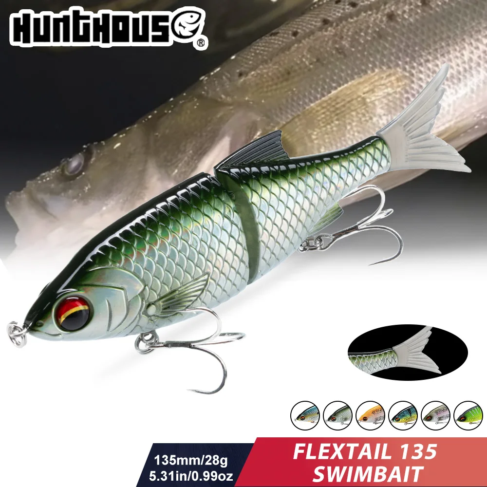 Image of Hunthouse FLEXTAIL 135 Pencil Swimbait Angelköder 135mm/28g 2-teiliger Hartköder Sinkender Salzwasser-Kunstköder für Wolfsbarsch-Angelausrüstung