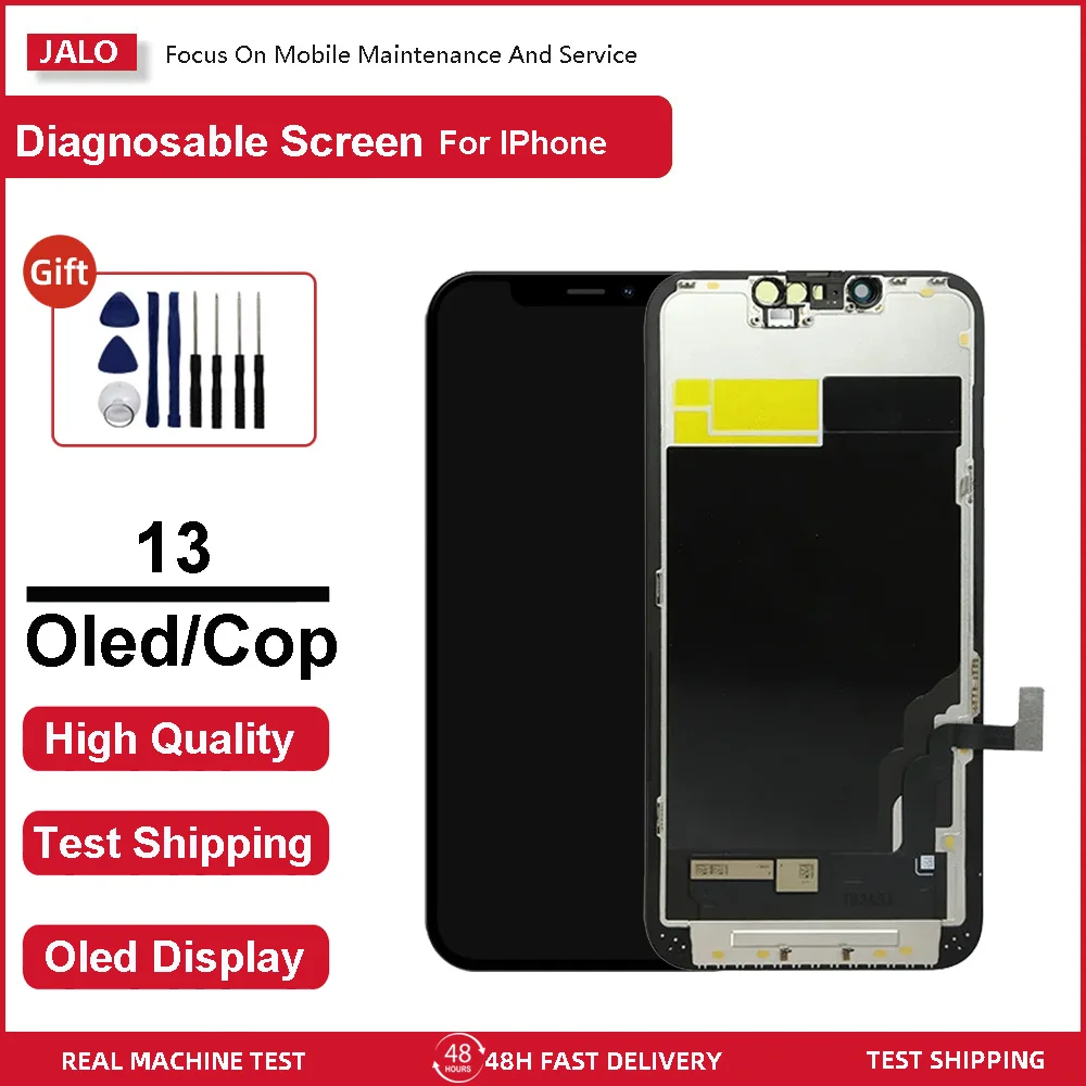JALO Soft OLED Diagnosable Mobile Phone LCD Screen for iPhone 14 Pro Max 12 14Plus Incell Screen for iPhone 13 13Pro LCD Display