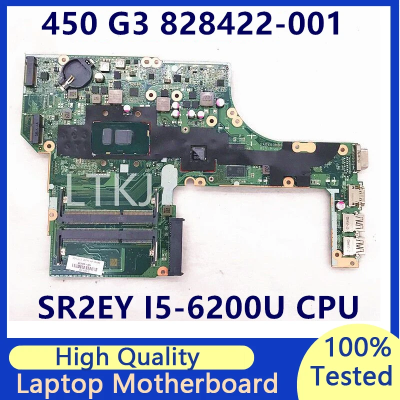 

828422-001 828422-501 828422-601 для HP 450 G3 материнская плата для ноутбука с процессором SR2EY I5-6200U DA0X63MB6H1 216-0864032 100% Протестировано ОК