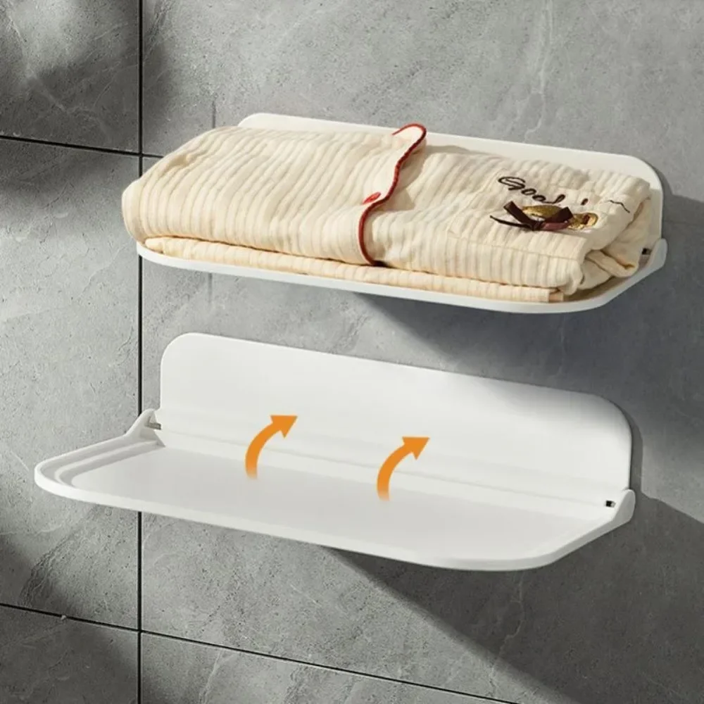 1 PC Storage Shelf Foldable Storage Rack Bathroom Bedside Mobile Home Wall Home Organization and Storage Bathroom Accessories