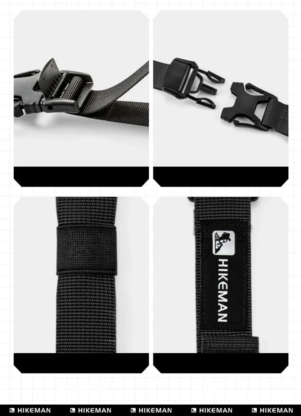 Verstellbarer Gepäckgurt, robuster Koffer-Befestigungsgurt, 18,5–49,5 cm, Reise-Organizer für Rucksack, Wandern, Camping, Zubehör – Detail 7