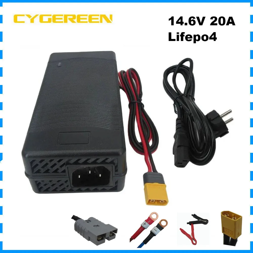 SJT300E 12V 20A Lifepo4 Ebike Scooter Battery Charger 14.6V 20A XT60 XT90 Connector 4S 12 Volt Iron Phosphate LFP Charger