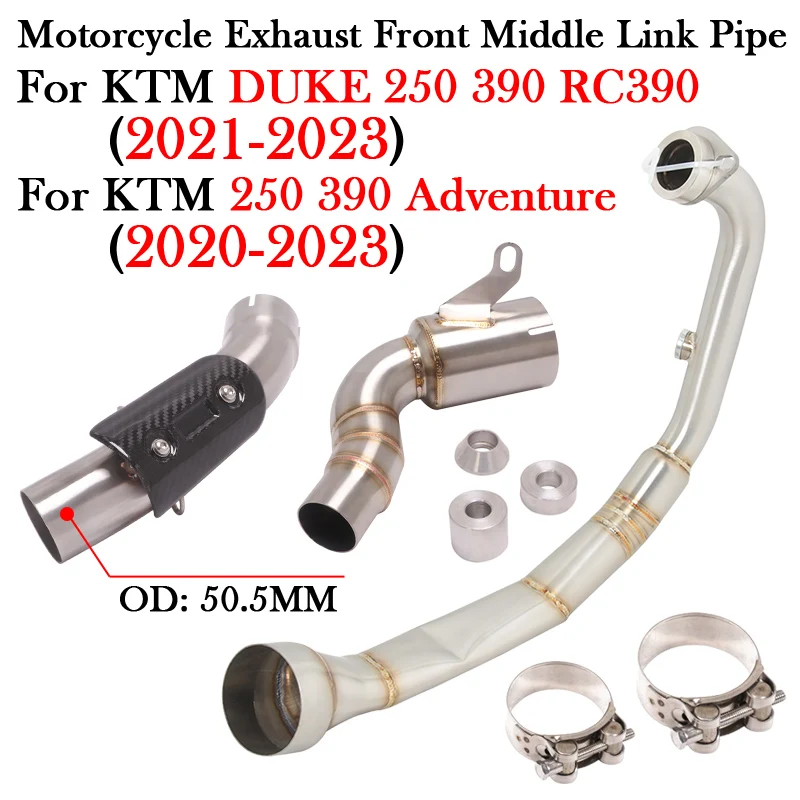 Slip-On For KTM DUKE 250 390 Adventure RC390 2020 2021 2022 2023 Motorcycle Exhaust System 51MM Front Middle Link Pipe Escape