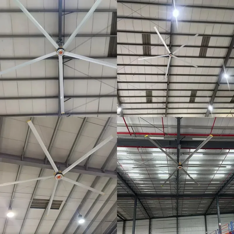24 Foot Permanent Magnet Synchronous Motor High Voltage Low Speed Large Industrial Ceiling Fan for Livestock Barns