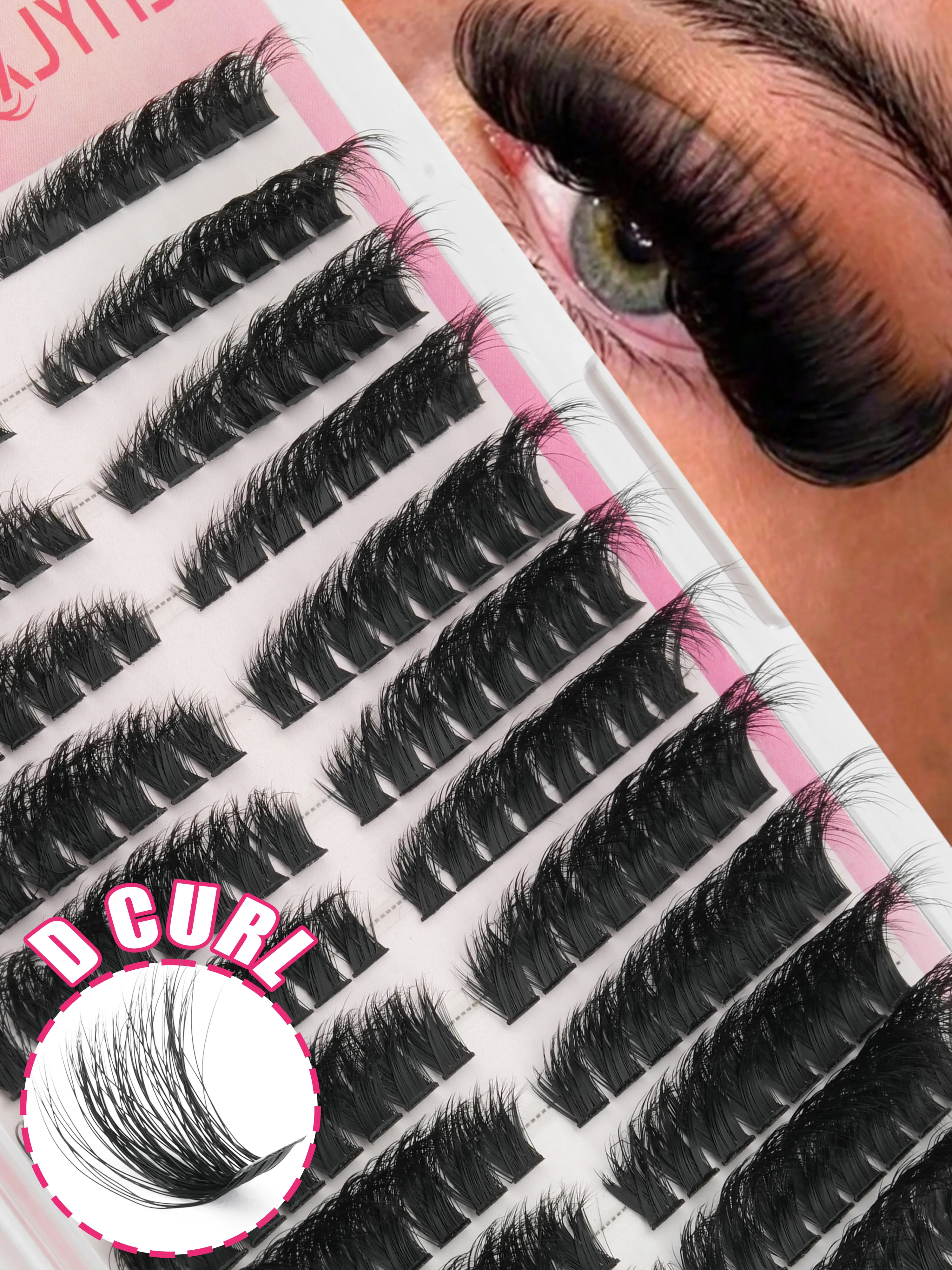 Eyelash Extension Individual - Cils en bouquets bouclés D moelleux,