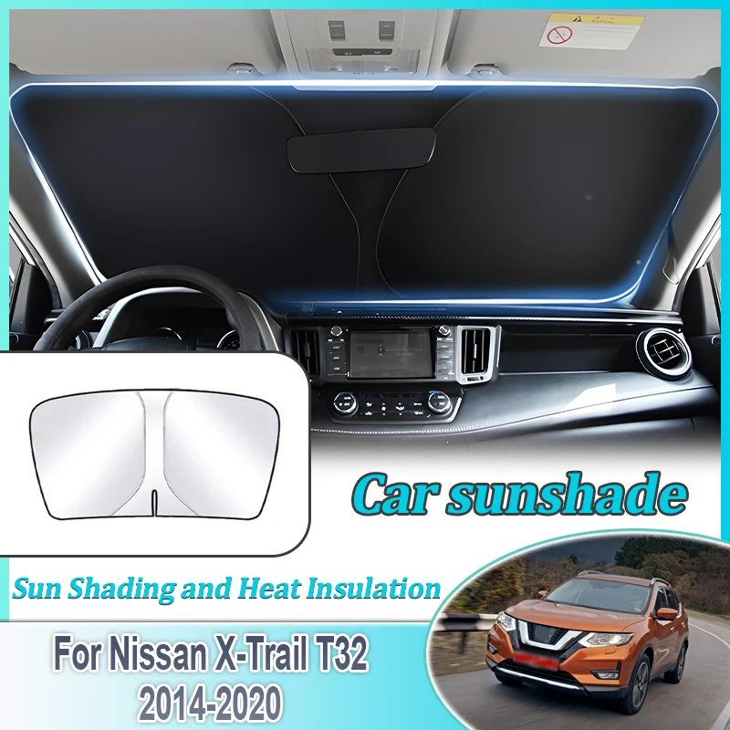 

For Nissan X-Trail T32 2014 2015~2020 Car Covers Anti-UV Sun Protection Steel Ring Front Windshield Sunshade Auto Accessories