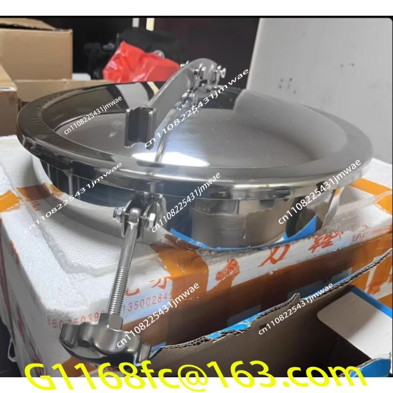 304 atmospheric pressure manhole cover Sanitary grade quick-opening manhole door Welded round flanged hand hole YAB on wine can