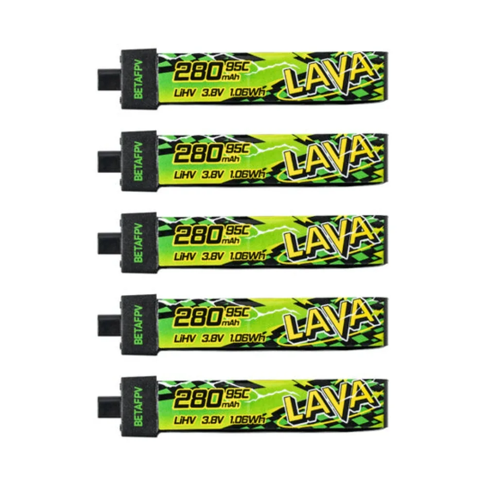 LAVA II 1S BT2.0 Connector Drone Battery by BETAFPV, 280mAh to 680mAh Optional Capacity Fit Air65 Tiny Whoop FPV Mini Quadcopter