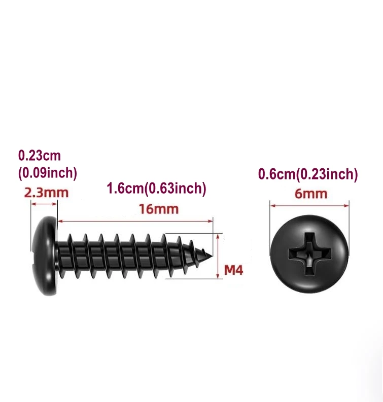 10 قطع M4 مكبر صوت متقاطع أسود ذاتي التنصت على الخشب الحبوب سداسية برغي صوت ذاتي التنصت