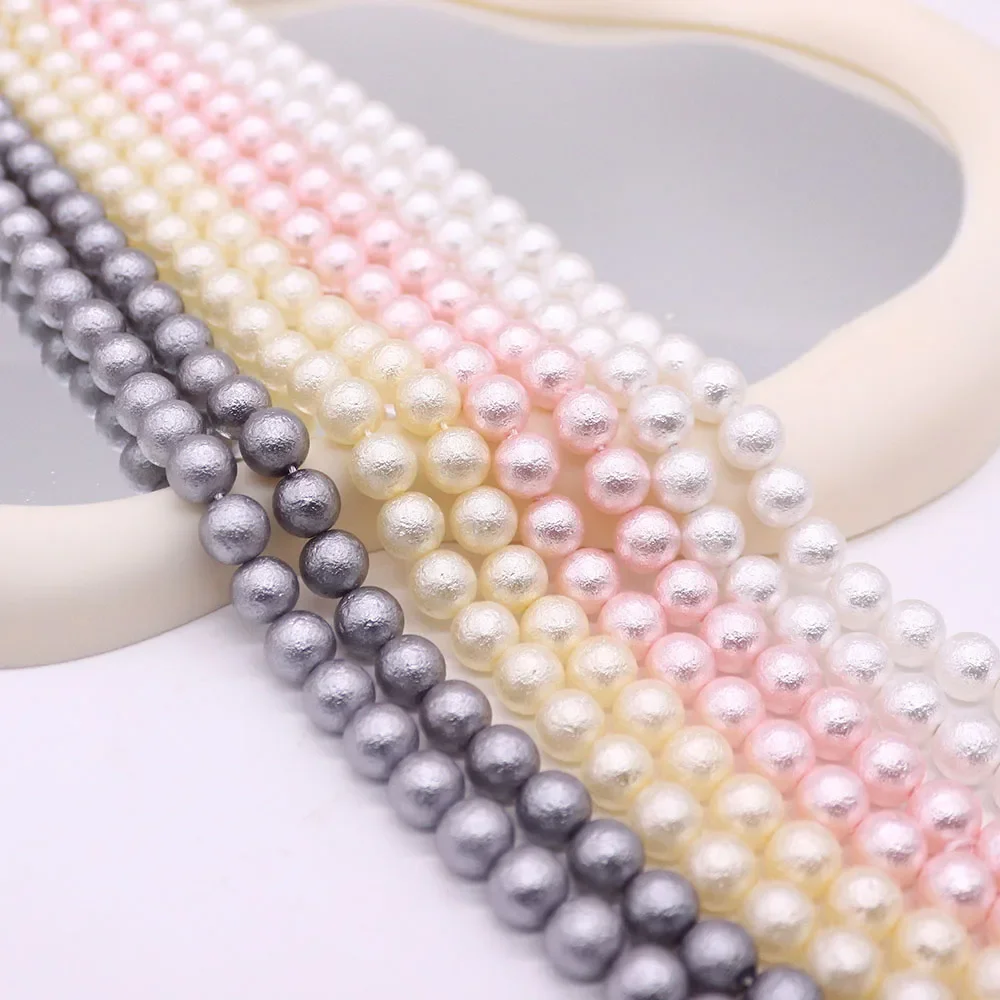 1strand Fashion Colorful Round Straight-hole Dyed Loose Beads DIY Material Accessories for Necklaces and Earrings Jewelry