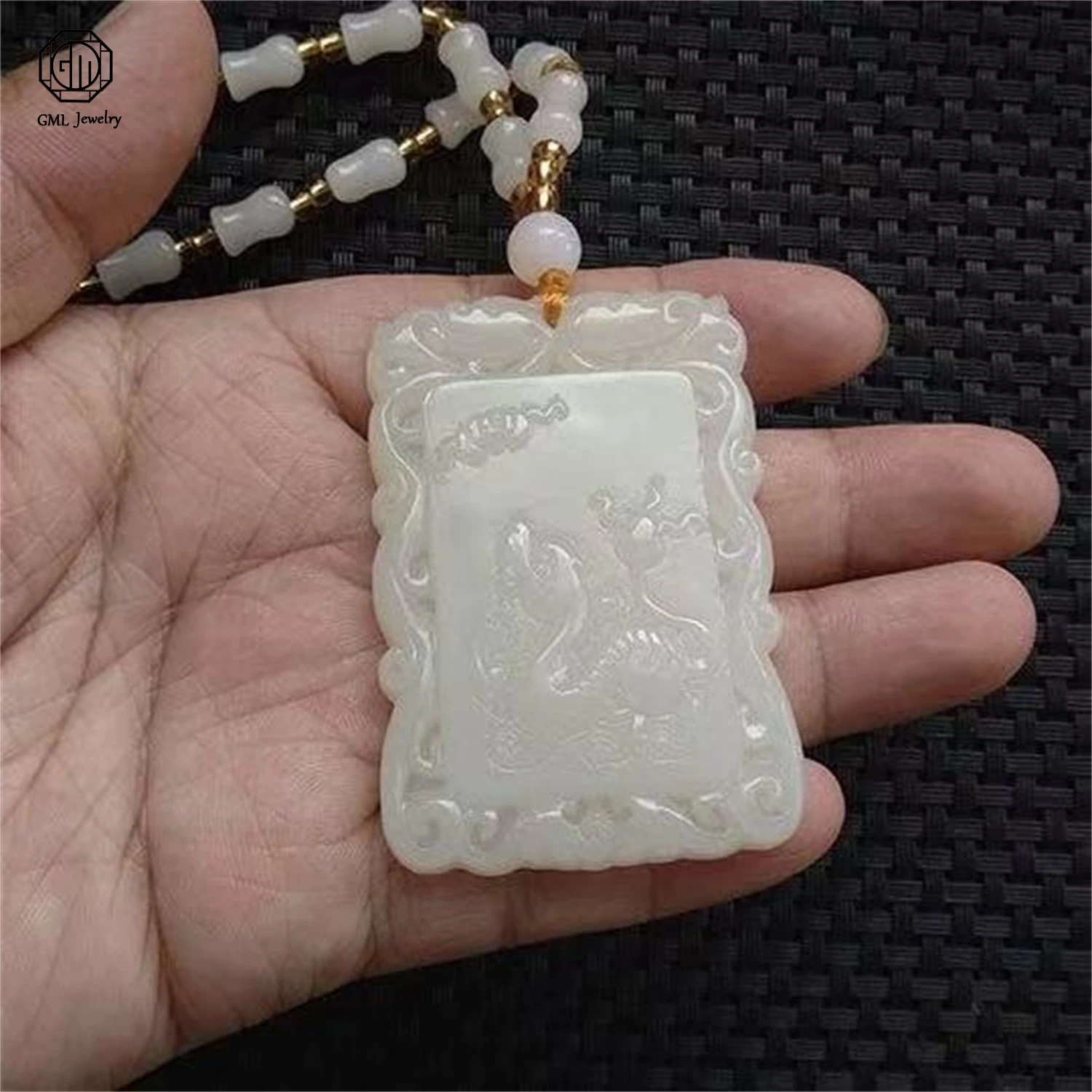 

Large Size Hetian Jade Style Pixiu Pendant Wealth Attract Mythical Guardian Men Bold Statement Necklace Man necklac Jewelry Gift