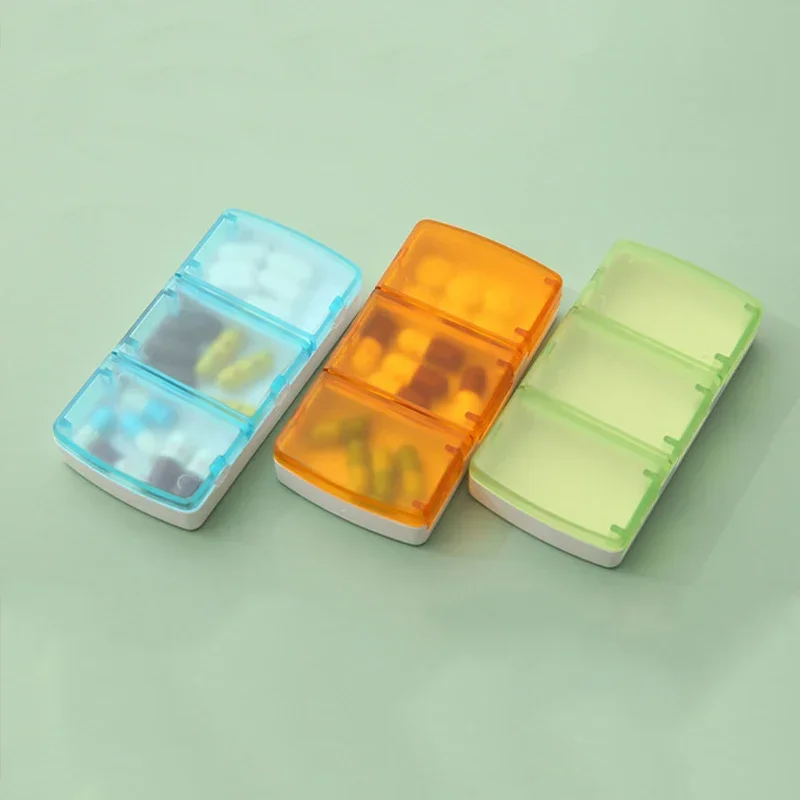 1PC Sealed 3 Grids Medicine Box Portable Health Care Storage Medicine Box Plastic Box Portable Travel Pill Container Case