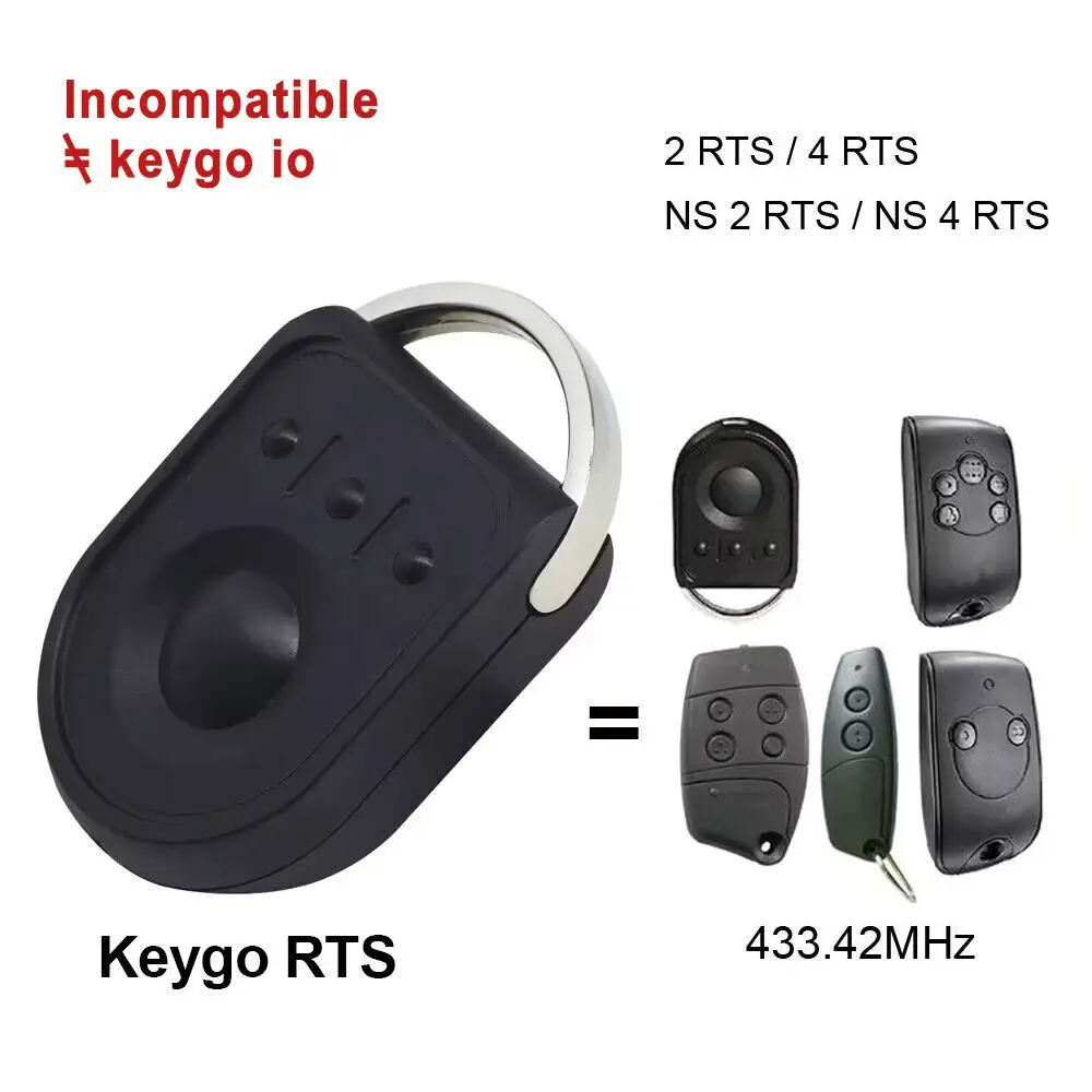 عرض خاص جهاز التحكم عن بعد للمرآب Somfy Keygo 4RTS متوافق مع Somfy Keitys NS 2 4 RTS 2RTS 4RTS 433.42MHz فتحت باب البوابة