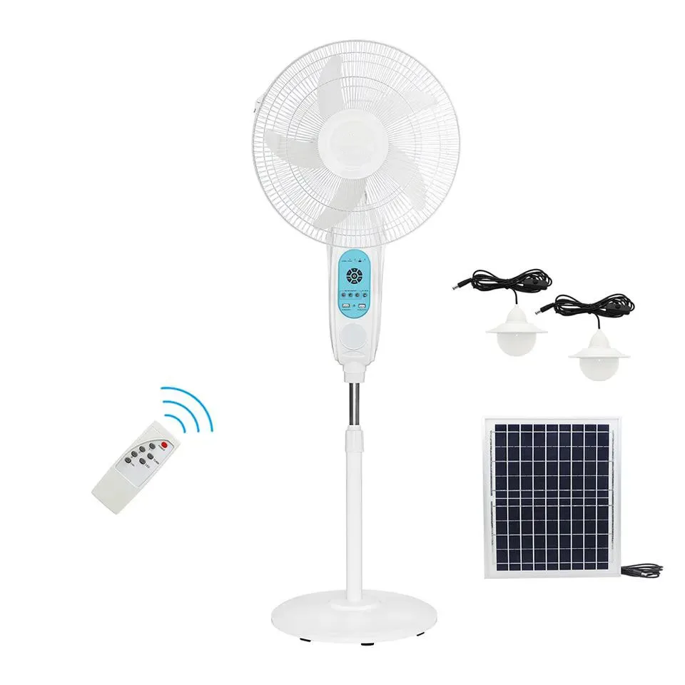 

16 inch wireless powered AC DC rechargeable solar fan