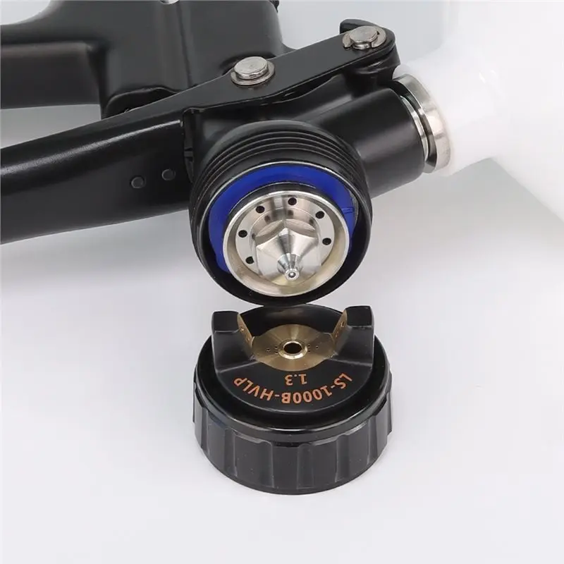 ABJI-Original HVLP Professional Spray Gun Kit 1.3Mm Nozzles 600CC Cup Adapter Mix Tank - Ideal For Car Varnish Furniture