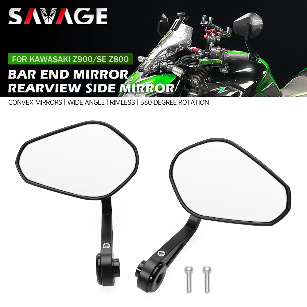 

Motorcycle Bar End Mirror For KAWASAKI Z900 Z900SE Z800 Z 800 900 SE Z400 Handlebar End Side Rearview Mirrors Wide Vision