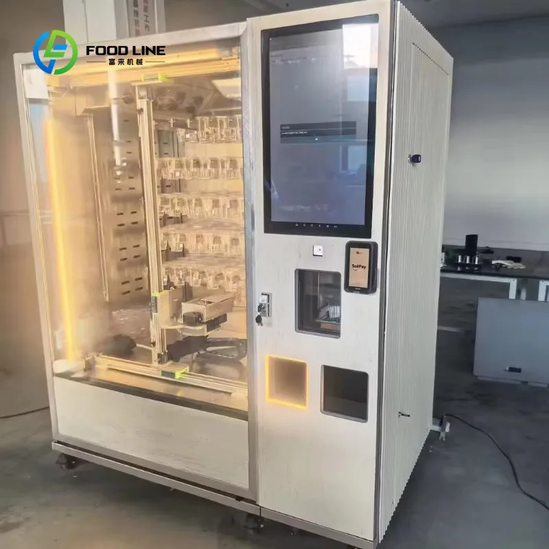 Customized Commercial Fully Automatic Fruit Smoothie Vending Machine Touch Screen QR Code Payment Refrigerated CE Certified