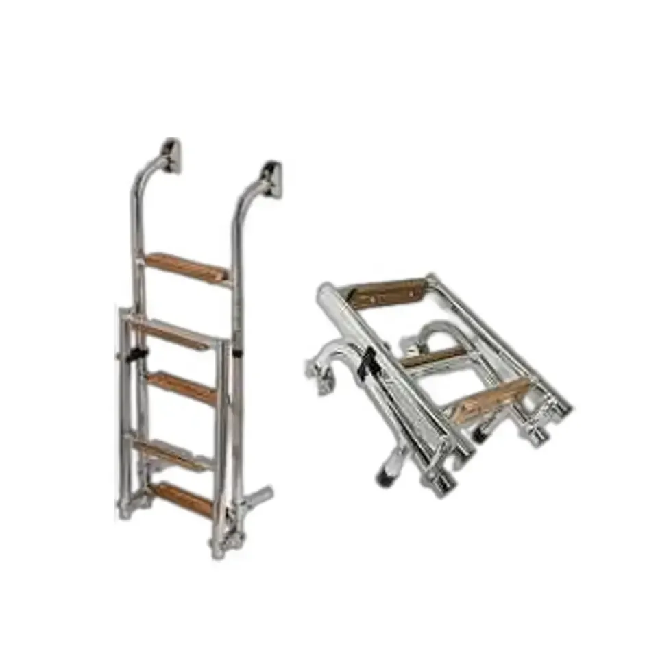 Marine Hardware Parts  Corrosion-resistant High-plasticity  AISI316/304 Stainless Steel Folding Ladder for Yacht