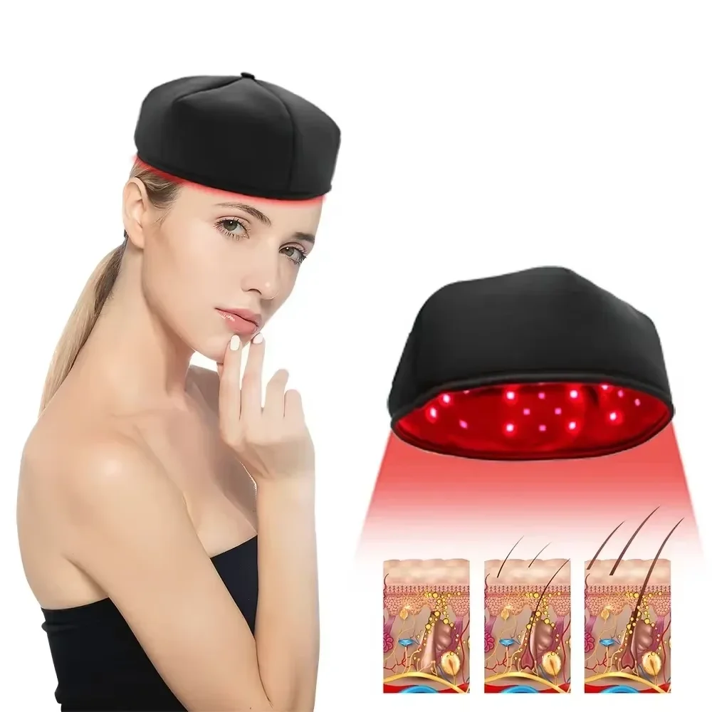 660nm 830nm LED Red Infrared Light Helmet Cap with 120pcs Led Beads Red Light Infrared Hat Device Hair Growth Regrowth Beauty