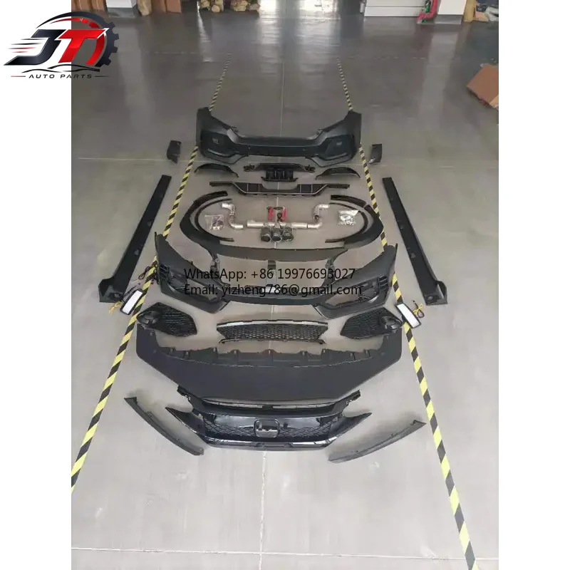 New style Car Auto Parts for Honda Civic 2016-2018 Type-R Body Kits Sedan Front Bumper Rear Bumper Grille Side Skirts PP Materia