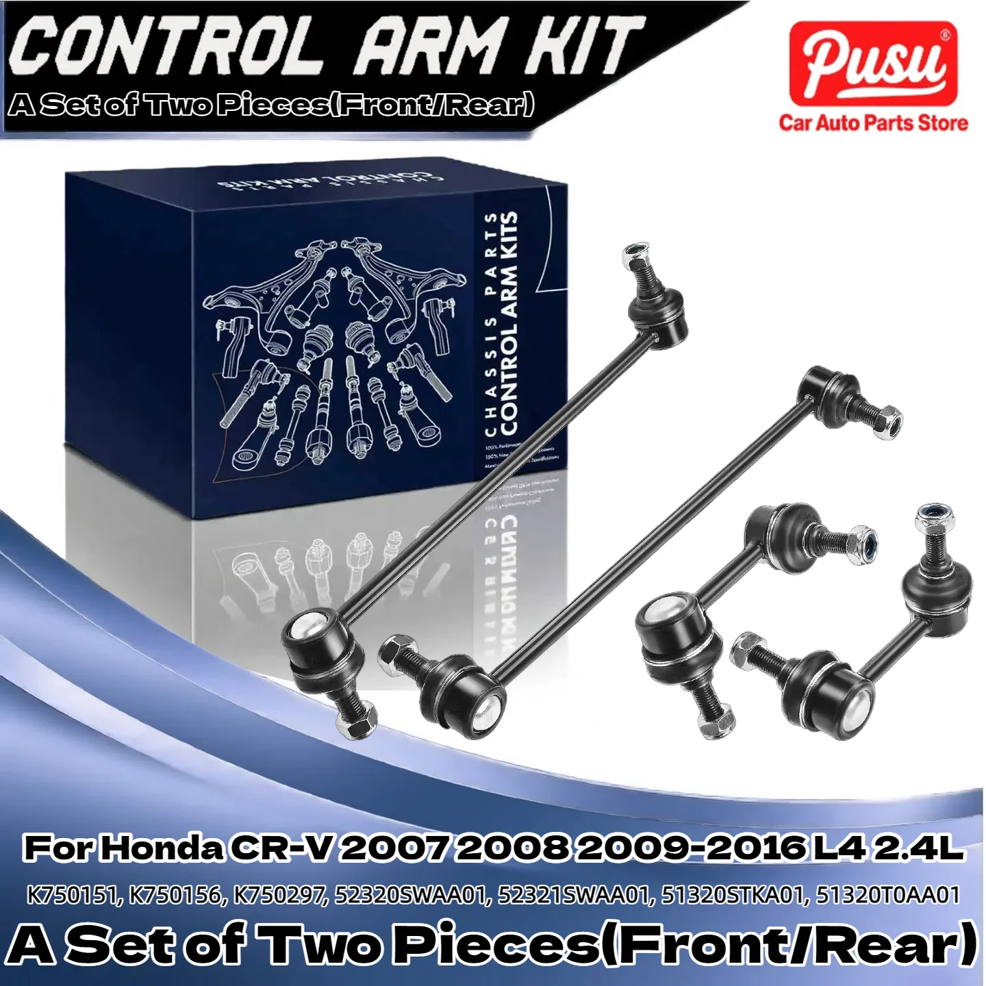 

Front & Rear Sway Bar Link for Honda CR-V 2007 2008 2009-2016 2.4L 52320SWAA01, 52321SWAA01, 51320STKA01, 51320T0AA01