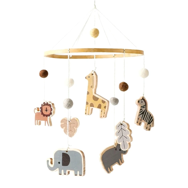 동물 유아용 침대 걸이 이동식 천연 소재 무음 모터 회전 감각 장난감 15UB