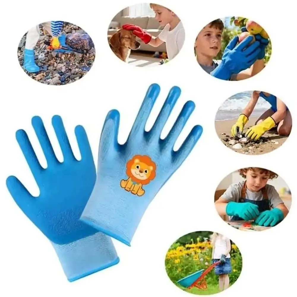 

Waterproof Beach Gloves Cartoon Animal Pattern Non-Slip Children Protective Glove Wear Resistant Puncture-resistant Work Gloves