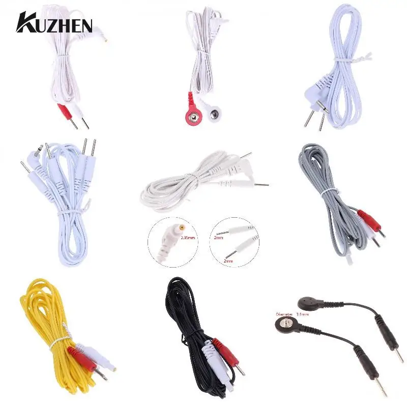 

2/4Buttons Electrotherapy Electrode Lead Electric Shock Wires Cable For Tens Massager Connection Cable Massage & Relaxation Hot