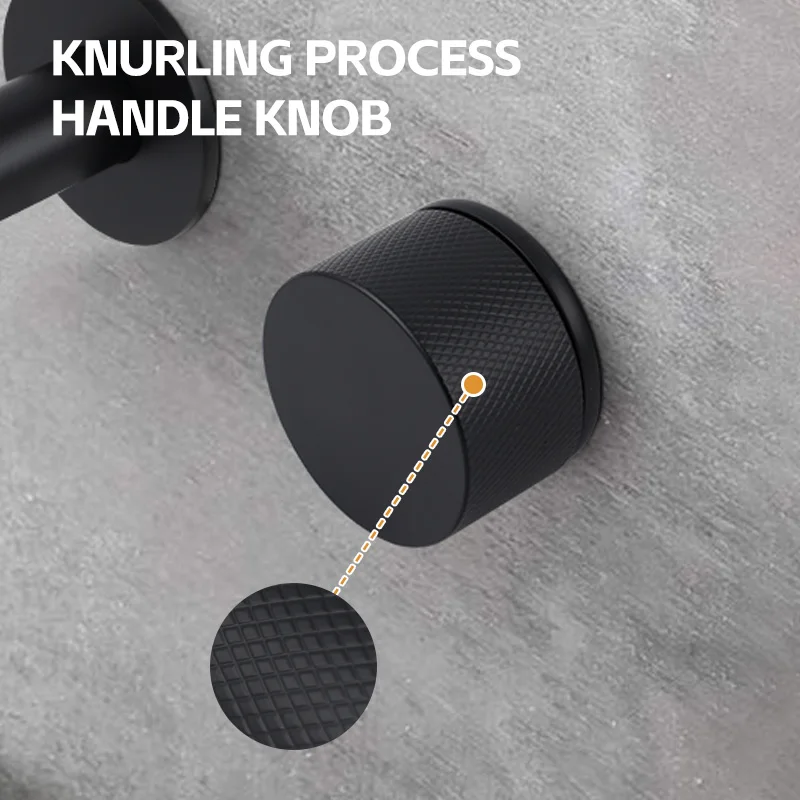 Factory Supply Watermark Knurling Process Handle Knob Wall Mounted Basin Spout 304 Stainless Steel Faucet Bathroom Tap