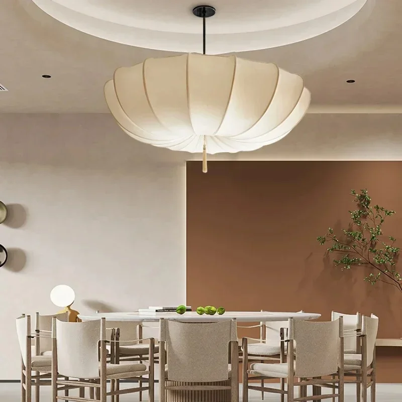 French Cream Bedroom Pendant Japanese Vintage Restaurant Living Room Lights Warm Master Bedroom