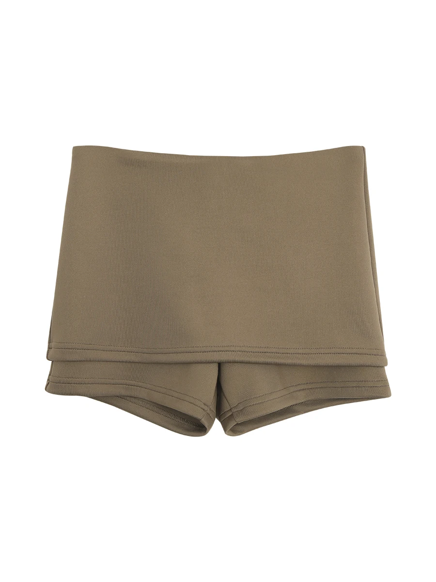 

Юбка-трапеция с высокой талией, женская летняя новинка, дизайн кофейного цвета, юбка Sense ort, простая однотонная полиэстеровая юбка...