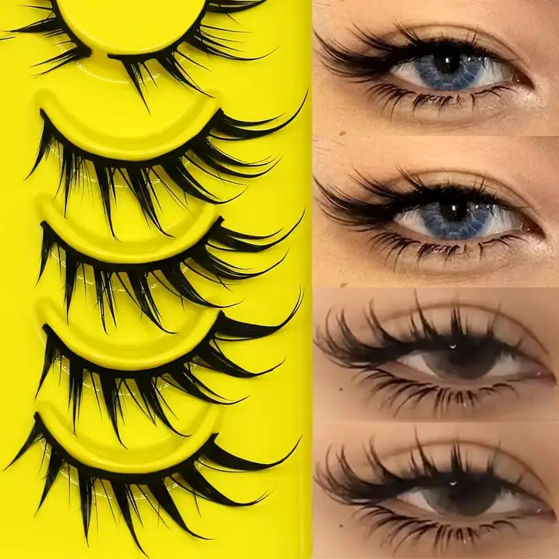 Leichte & Falsche Wimpern, Fuchsaugen-Wimpern, Niedliche Teufel-Feen-Wimpern, Natürliche, Einteilige Tägliche Büro-Wimpern