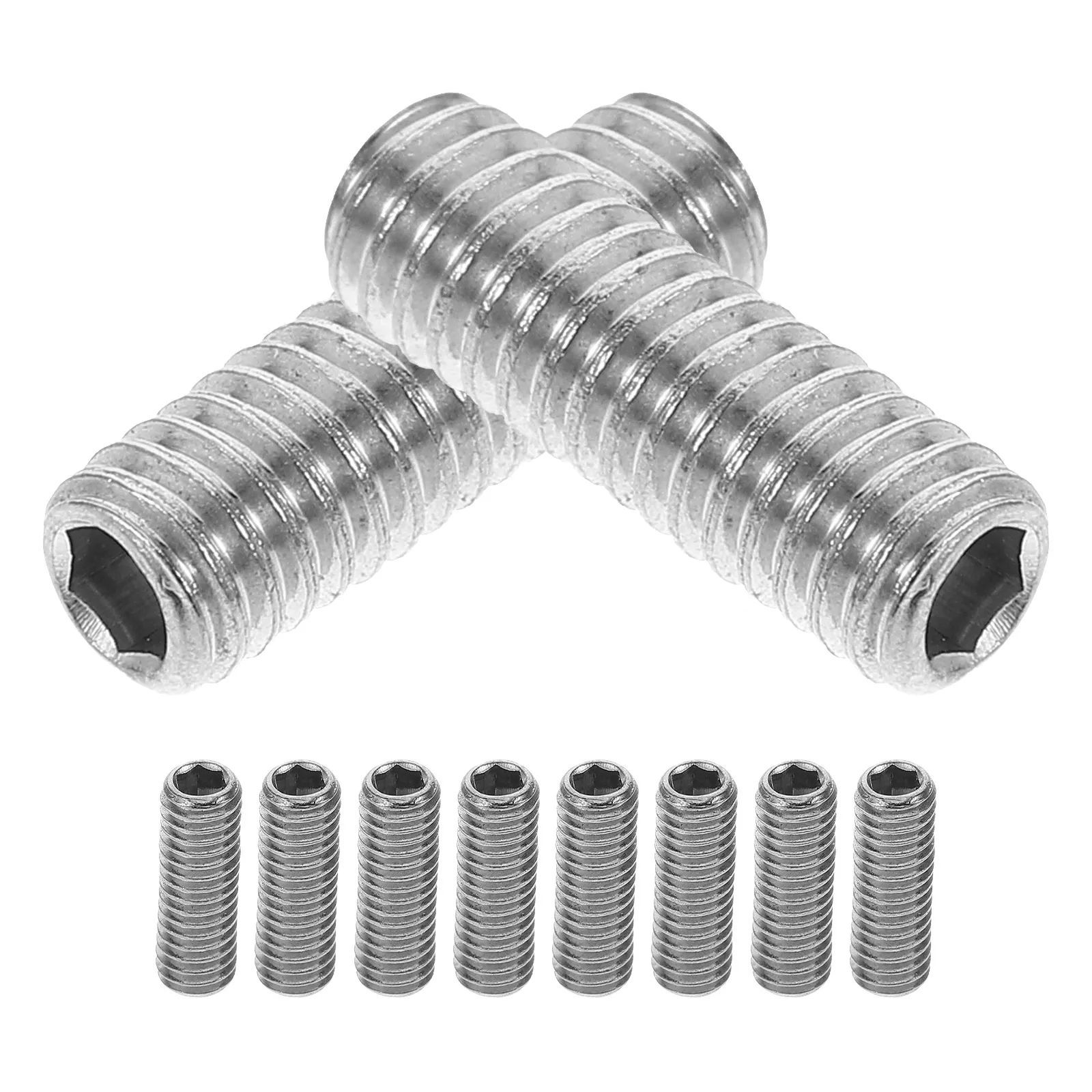 

10 Pcs Yo-yo Screws Door Handle Kit Flat Point Grub Bolt Metric Fastener Hardware Full Threaded Socket