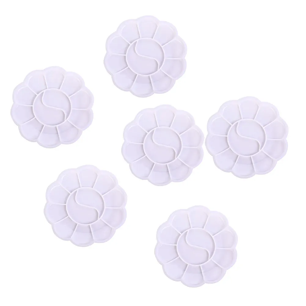 

12 Pcs Nail Art Palette Paint Tray Trays Mixing Holder Painting Pigment Plastic Palettes