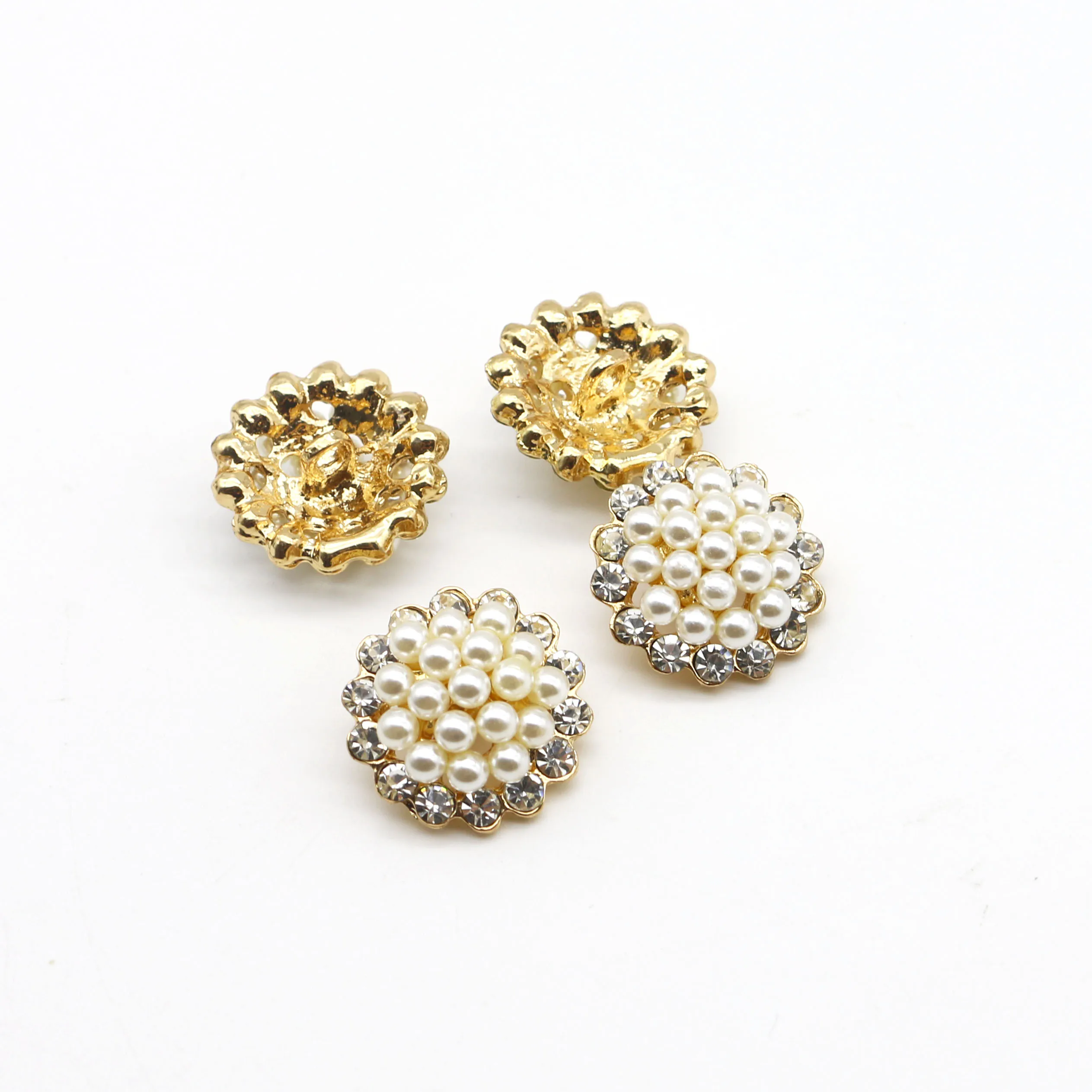 New 10/Piece 20MM Alloy Pearl Button Small fragrance DIY Sewable Clothing Coat Wedding Button Accessories