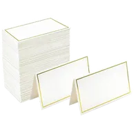 50pcs Gold Silver Name Place Cards Wedding Seating Number Card Table Decor Christmas Birthday Party Greeting Card Thank You Card